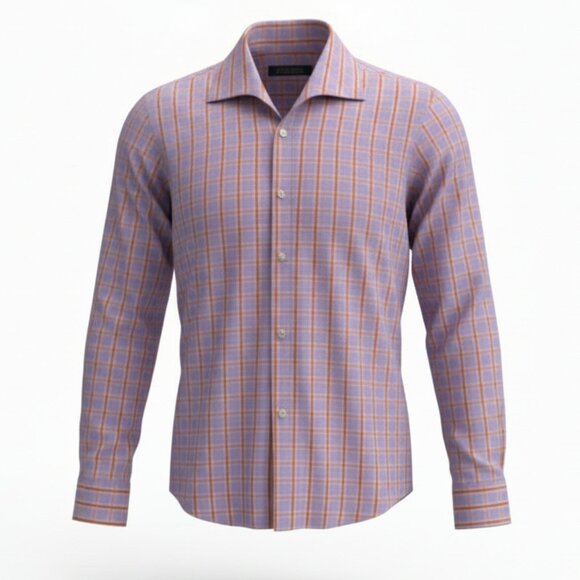 Bogosse Other - Bogosse Men's Trinita Long Sleeve Button Up Shirt Purple Plaid size 4 = Large